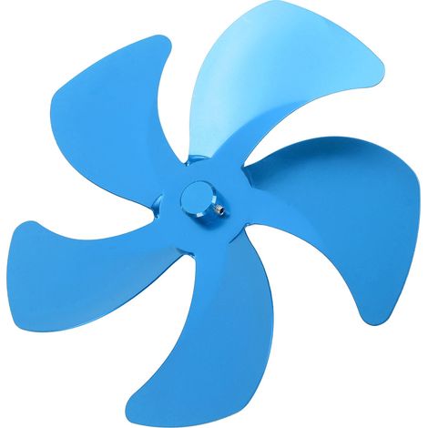 Pales de rechange pour ventilateur de poêle en alliage d'aluminium, améliorent la circulation de l'air chaud. Ventilateur de cheminée à 5 pales, accessoires pour ventilateur de poêle, bleu. (1/5)