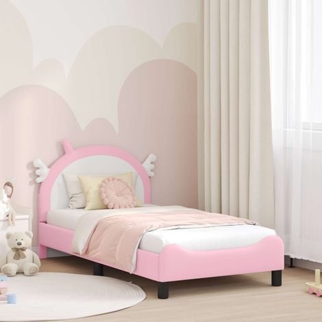 Kinderbettgestell mit Kopfteil mit Kopfteil Rosa 80 x 160 cm PU (1/5)