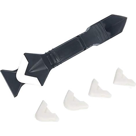 MSBD Lisseur Joint Silicone, Nouveau Grattoir d'angle de Colle de Verre de Mise à Niveau, Outil de Réparation de Couture de Grattoir de Résidu Adhésif, Plastique et Métal (1/5)