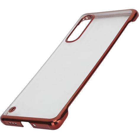 Coque de téléphone rigide en polycarbonate électroplaqué pour OPPO RENO3 Pro, transparente avec demi-bordure (1/5)