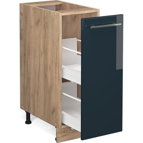 Armadio cucina dispensa alto Fame-Line, Blu scuro lucido, 30 cm senza piano di lavoro, Vicco (1/5)