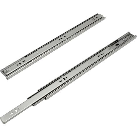 Randaco Guide per cassetti Guide per carichi pesanti con chiusura morbida ad estrazione totale Guide da 45 mm e 650 mm, 6 pezzi