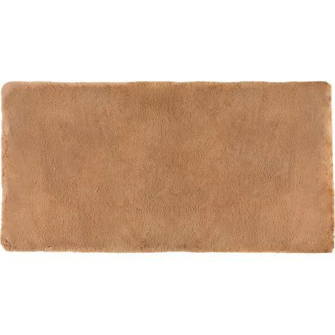 VIVARAISE - Tapis Vivaraise Eddy - Tapis doux effet fourrure en polyester, 70 x 140 cm, couleur camel (1/5)