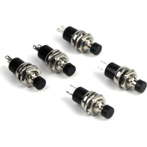 5 pièces SPST Mini pressostat momentané normalement ouvert 250V 2A noir (1/5)