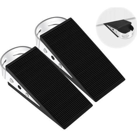 Cale Porte Sol 2 Pièces, Bloque Porte Coulissante Avec Poignée En Acier Inoxydable, Bloc Porte Coulissante Convient à Tous les Types de Sols et à Tous les Types de Portes (1/5)