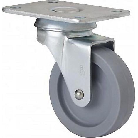 RUEDAS ALEX rueda giratora placa 10bsr40-bp plastico gris eje liso (1/2)