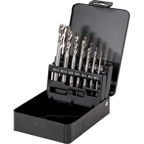 Jeu de tarauds machine STIER HSS-E Co5 M3-12, type C 35°, 14 pièces
