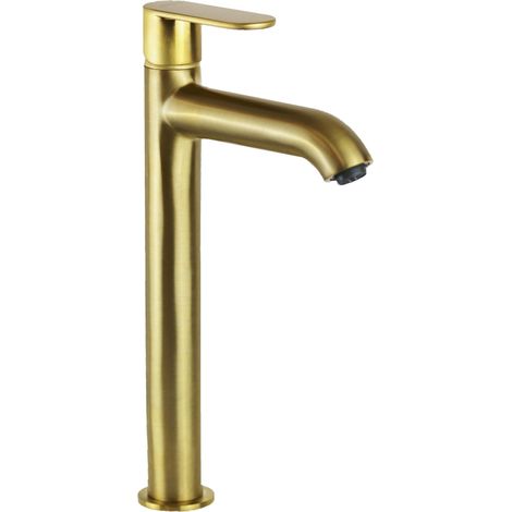 Miscelatore per lavabi a bacinella in ottone colore oro spazzolato Paini Domus 18PJ205LL Oro Spazzolato (1/3)