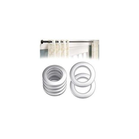 50 Stück Edelstahl-Gardinenringe, 40-mm-Ösenringe, Edelstahlringe für Gardinenstangen, silberne Edelstahlösen für Fenstergardinen – Crezuo