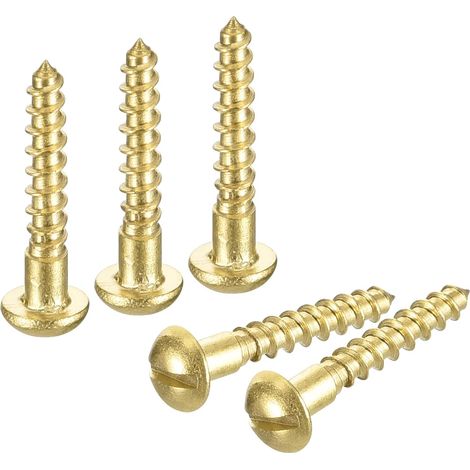 Vis à Bois en Laiton M1,6 x 12mm à Tête Ronde Fendue 40pcs (1/5)