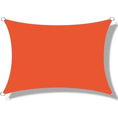Rectangular Shade Sail, Waterproof Shade Sail, 95% UV Protection with Breathable Windproof Design, for Pergola, Terrace, Balcony, Garden, Outdoor Use, Orange, 2x2m [Energy Class (1/4)