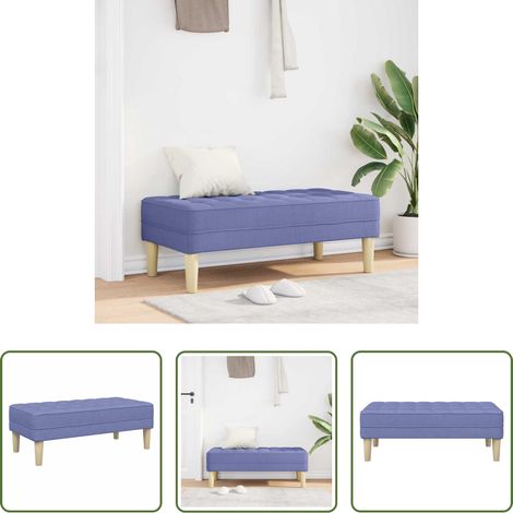 vidaXL banc avec coussin Bleu denim 113 x 57 x 39 cm tissu (1/5)