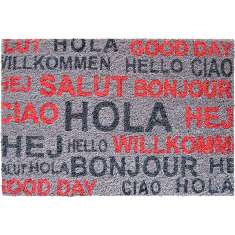 Paillasson Bienvenue Coco Tarres Fibre De Coco Naturelle, Motif "bienvenue" Peint - Tarres