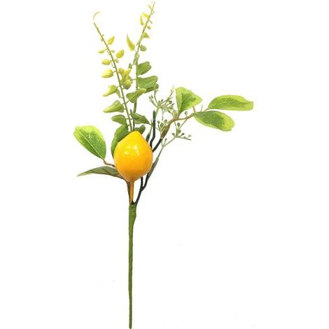 Sommerliche Dekorationen aus künstlichem gelbem Zitronenzweigstrauß für Heimvase und Bastelarbeiten (c) (1/5)