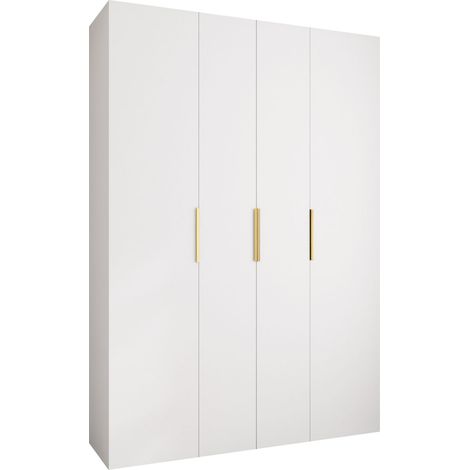 Armario Hartford 574, Dorado, 246x170x42cm, Puertas de armario: Con bisagras, Número de estantes: 16