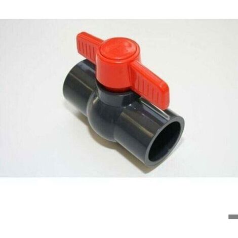 Vanne à boisseau sphérique PVC - - 50 mm - Poignée en T - Lot de 2 pièces - Colle adhésive (1/4)