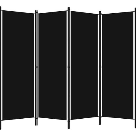 Paravent Cloison de séparation 4 panneaux, Pour Jardin, Balcon, Terrasse Noir 200x180 cm OIB5450E (1/5)