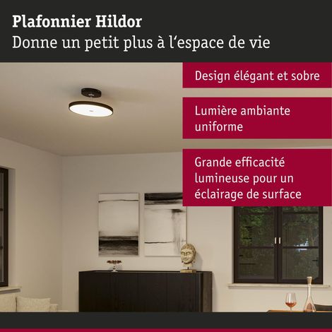 Plafonnier LED 3-Step-Dim 2700K 2100lm 230V 26,5W gradable Noir mat, chrome (1/5)
