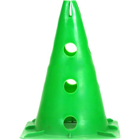 Lot de 1 cône de football avec trou pour entraînement sportif, baril de marquage de soccer, équipement d'obstacle, vert. (1/3)
