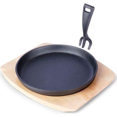 Poele en fonte 22 cm avec poignee amovible et planche a decouper (1/5)