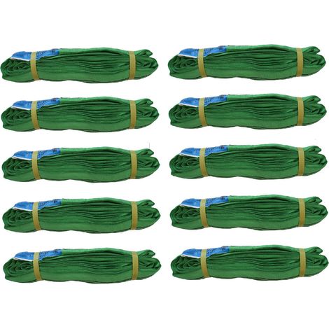 10x Rundschlinge 2000 kg 2 to grün 2 m Umfang Hebeband Hebeschlinge Hebegurt (1/2)