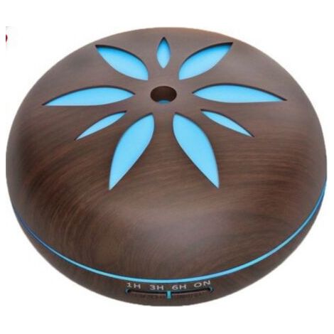550ml Ultrasonic Aromatherapy Diffuser, Humidifier, 7-Color LED Light Strip, Dark Wood (1/4)