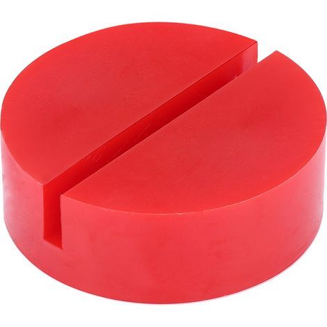 Adaptateur de tampon en caoutchouc de cric de plancher de Rail de cadre fendu universel de voiture rouge (1/4)