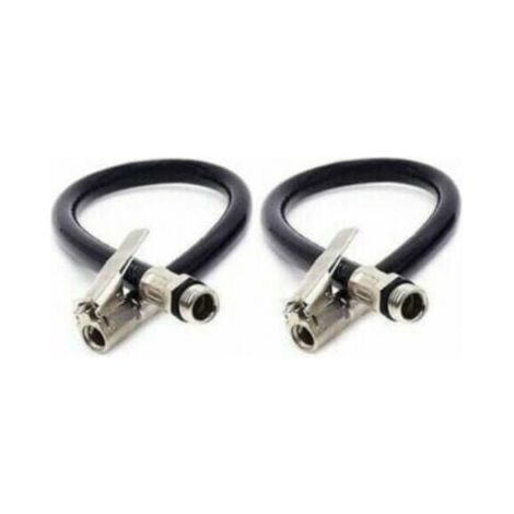 2-pack air pump hose with tire clamp, black rubber tire hose YMYNY