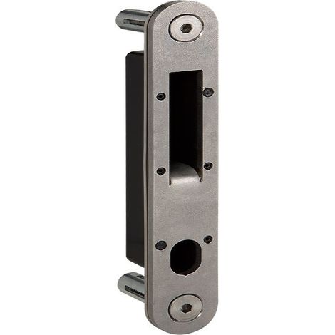 Locinox – Gâche en acier inoxydable pour serrure à encastrer – Ancrage crochet 33mm – Coffre amovible en polyamide – Épaisseur 6mm