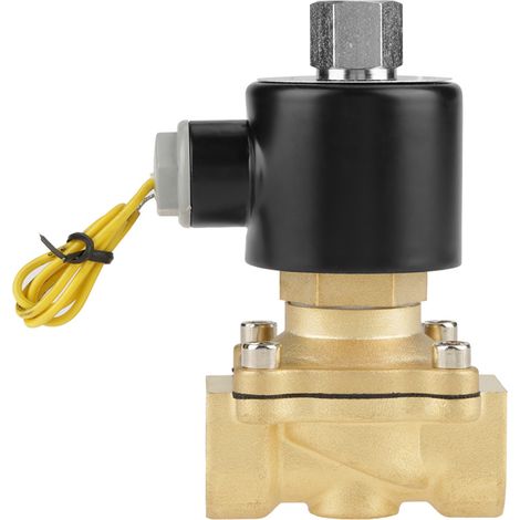 Électrovanne laiton 12V DC G3/4" normalement ouverte N/O pour eau et air (1/5)