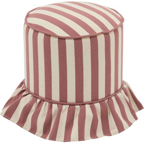 Pouf Fiora rond D.36cm rose - Atmosphera créateur d'intérieur
