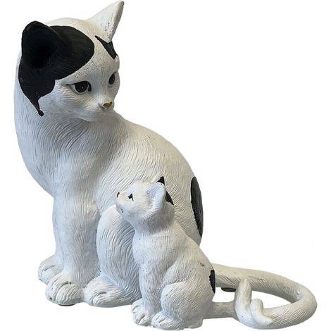 Félin et chaton coeurs de décoration en résine (1/2)