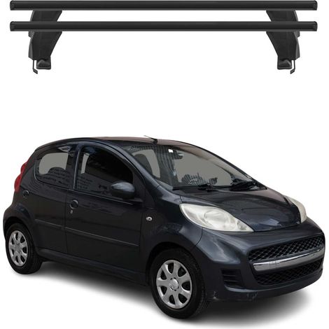 OMAC Dachträger Querträger Alu für Peugeot 107 2005-2014 – Abschließbar – T-Nut – City-Crash-getestet – Max. 50 kg Schwarz (1/5)