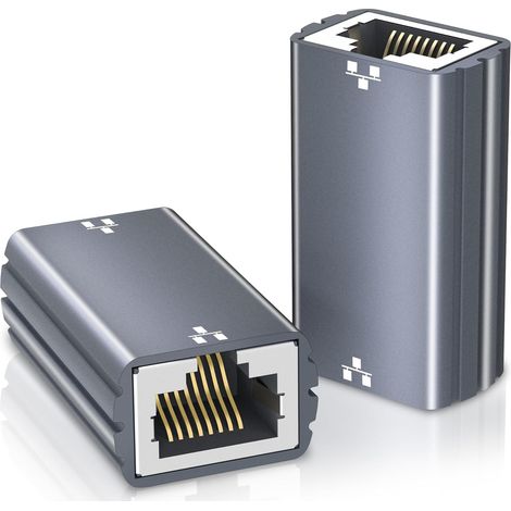 [2 pièces]Coupleur RJ45 Câble d'extension LAN Câble Ethernet Connecteur 10Gigabit Ethernet connecte Adaptateur LAN pour câble LAN,câble réseau,coupleur réseau compatible avec Cat8,Cat7,Cat6,Cat5e,Cat5