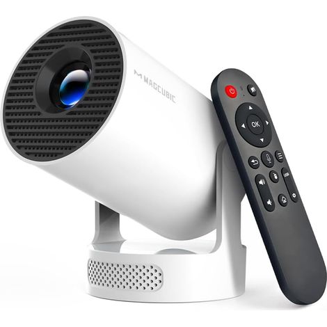 Video Projector, Mini Projector 4K Portable Overhead Projector with WiFi6 BT5.4, 180° Rotation Speaker 5W Video Projector Home Theater, Voice Remote Mini Android 14 WiFi 6 Bluetooth 5.4 180° Rotating (1/5)