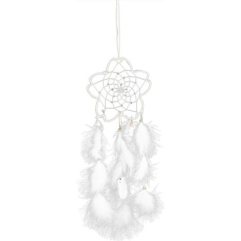 Attrape-rêves lumineux LED, suspension murale décorative pour maison, mariage, fête, orné de plumes. (1/5)