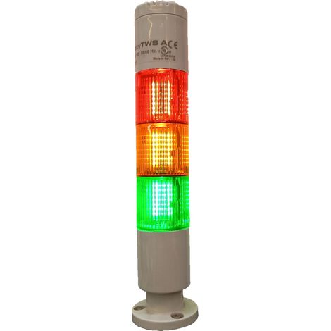 Colonnes lumineuses pré-configurées à LED Feu Fixe, Rouge / Vert / Ambre avec Buzzer, 24 V (c.a./c.c.) ( Prix pour 1 )
