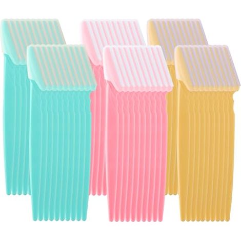 60 Pièces Rasoir Visage Femme, Rasoir Sourcil, Rasoirs à Sourcils pour Femmes et Hommes, Rasoirs de Sourcils Portables pour Visage et Corps (1/5)