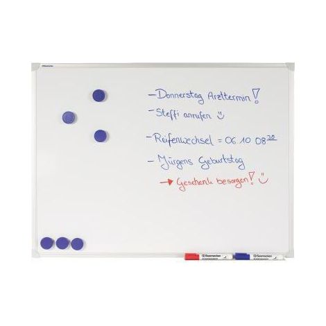 Whiteboard Maße der Oberfläche: 80 x 60 cm (B x H) Tafel magnethaftend nicht beidseitig beschreibbar emailliert weiß (1/3)