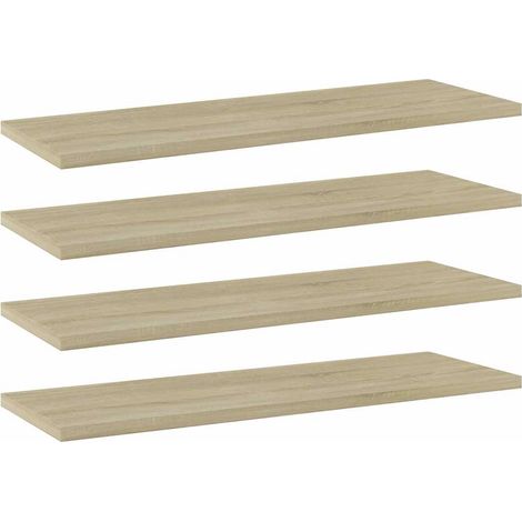 Estante estantería 4 uds contrachapada roble Sonoma 60x20x1,5cm vidaXL