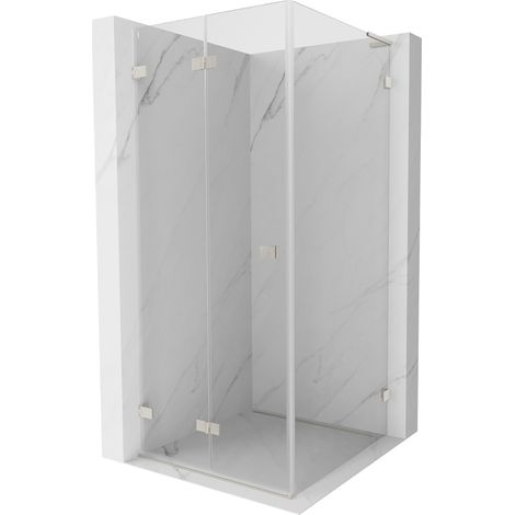 Mexen Lunar-F L cabine de douche pliante gauche 90 x 90 cm, transparent, nickel brossé - 836L-090-090-97-00-L (1/5)