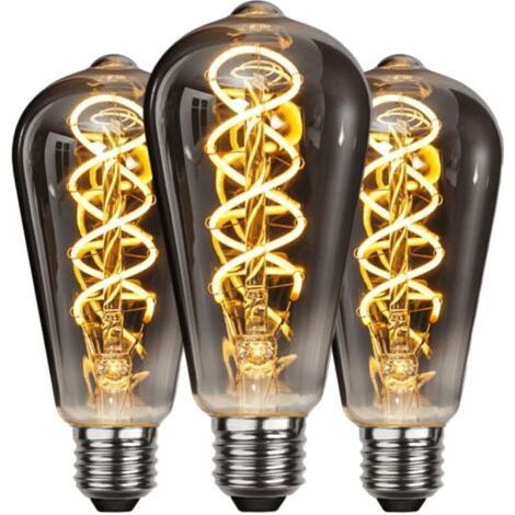 Ampoule LED E27 Vintage, Économie d'énergie, de Style Industriel, Ampoule E27 Lampe Décorative Rétro Antique, 4W pour Chambre Restaurant Café Bar Bistro, Filament Jaune, 3 Pièces (1/4)