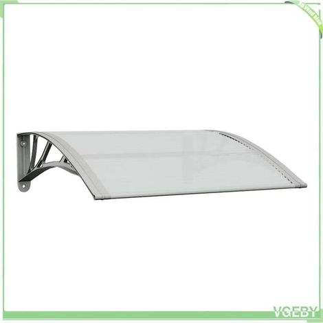 Auvent de porte - FAFEICY - 153586 - Gris - Polycarbonate 5 mm - Cadre ABS et aluminium (1/5)