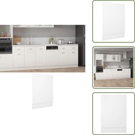 The Living Store Panneau de lave-vaisselle Blanc 45x3x67 cm Aggloméré - Panneau Lave Vaisselle - Meuble Cuisine - Armoire Cuisine - Planche Lave Vaisselle - Façade Lave Vaisselle