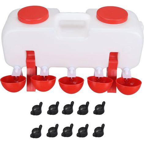 Abreuvoir à Poulet de Grande capacité, Mangeoire à Eau pour Volaille avec 10 Tasses d'eau pour Ferme D'oies et de Canards (Semme5a8p6qw40z-12) (1/5)