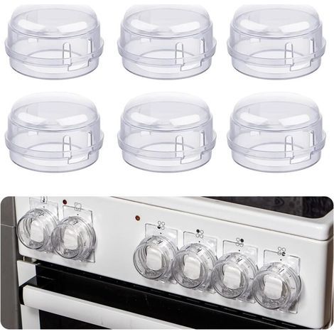 6 Pièces Couvre Sécurité pour Cuisinière,Boutons Protection Cuisinière, Couvre Bouton de Cuisinière, Protections Du Bouton Poêle pour Protection Serrures Bébé Cuisine Sécurité (Blanc) (1/5)