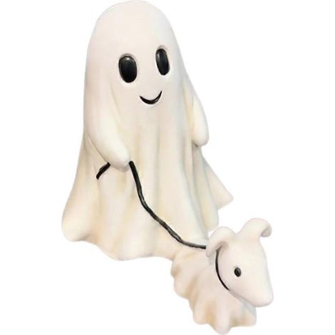 Statue de chien fantôme promenant son chien, figurine de chien fantôme effrayante pour Halloween, statues de chien fantôme pour Halloween, fantôme promenant son chien fantôme A (1/5)