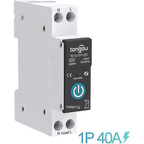 Disjoncteur intelligent Tuya Zigbee avec compteur 1P 63A sur rail DIN 40A avec compteur (1/5)