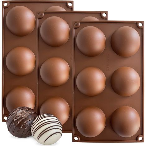 Moule En Silicone Rond - Moule 3D Pour Chocolat Bonbons Bougies Savons - Résistant À -40 °C À 240 °C - Lot De 2 Pièces (1/5)