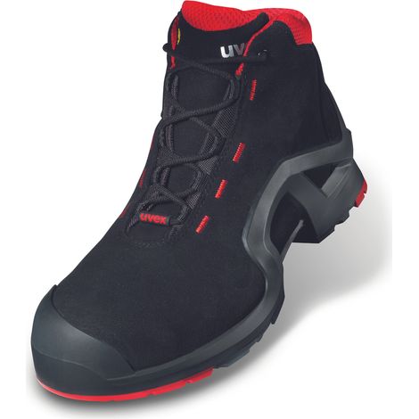 UVEX 1 x-tended Sicherheits-Stiefel Gr. 42 W11 S3L ESD SR schwarz/rot 8517.2